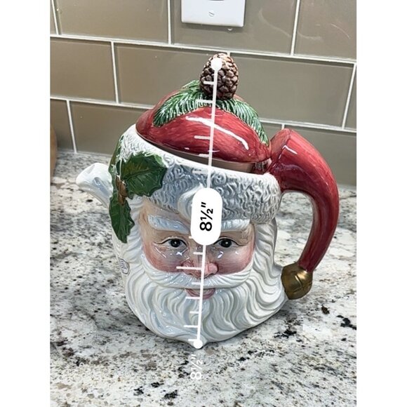 Vtg 1993 Fitz And Floyd Omnibus Santa Claus Hand-Painted Ceramic Teapot Gift - Picture 7 of 13